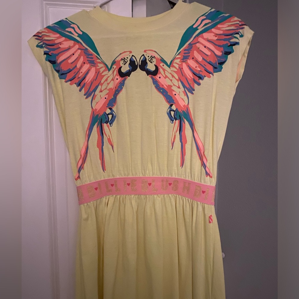 Parrot lime green girls dress